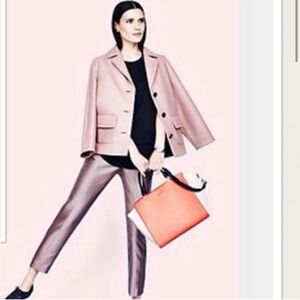 Kate Spade Lewitt Margaux Crop Pink Black Straight Ankle Pants Size 4